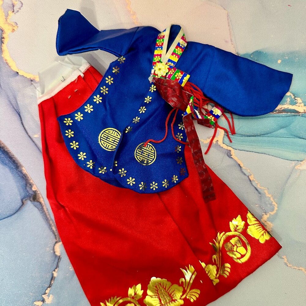 barbie clothes korean dress, authentic, cultural barbie, traditional hanbok